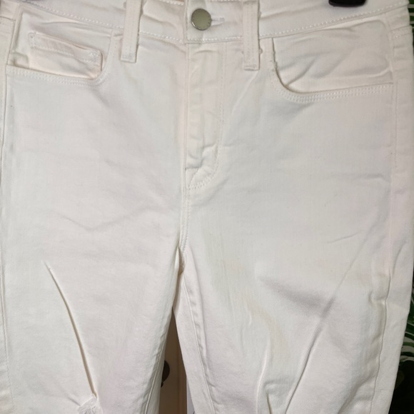 NWT L'AGENCE MARGOT HIGH RISE SKINNY IN BLANC DESTRUCT Size 25 - Picture 10 of 11